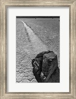 Framed California, Valley Dunes Cracked Earth (BW)