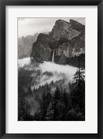 Framed Bridal Veil Falls, Yosemite NP (BW)