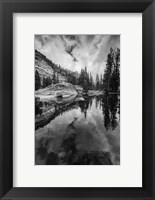 Framed Reflective Lake At Yosemite NP (BW)