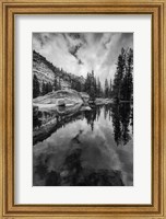 Framed Reflective Lake At Yosemite NP (BW)