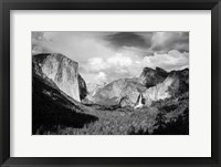 Framed Panoramic View Of Yosemite Valley (BW)