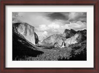 Framed Panoramic View Of Yosemite Valley (BW)