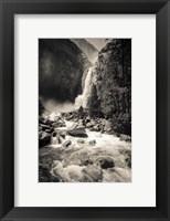 Framed Lower Yosemite Falls, Yosemite National Park (BW)