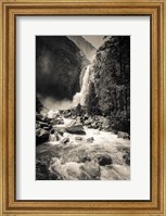 Framed Lower Yosemite Falls, Yosemite National Park (BW)