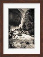 Framed Lower Yosemite Falls, Yosemite National Park (BW)