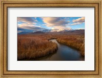 Framed Panoramic View Of A River And The Sierra Nevada Mountains