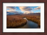 Framed Panoramic View Of A River And The Sierra Nevada Mountains