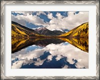 Framed Fall Reflections On Crystal Lake