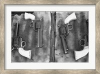 Framed Guns On Display For A Cowboy Mounted Shooting Competition