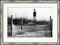 Framed Tybee Island Lighthouse, Savannah, Georgia (BW)