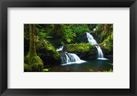 Framed Onomea Waterfalls At The Hawaii Tropical Botanical Garden