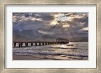 Framed Hanalei Pier At Sunset, Maui, Hawaii