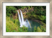 Framed Rainbow In Wailua Falls, Kauai, Hawaii