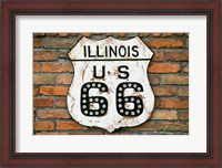 Framed Dirty Illinois Route 66 Sign