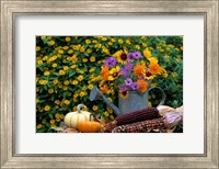 Framed Autumn Display Of Flowers