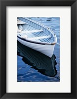 Framed Dinghy Moored At Dock, Rockport, Maine