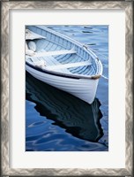 Framed Dinghy Moored At Dock, Rockport, Maine