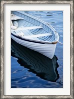 Framed Dinghy Moored At Dock, Rockport, Maine