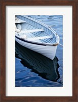 Framed Dinghy Moored At Dock, Rockport, Maine