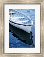 Framed Dinghy Moored At Dock, Rockport, Maine