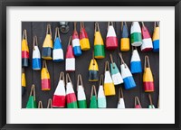 Framed Colorful Buoys Hanging On Wall, Bar Harbor, Maine