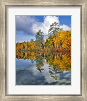 Framed Autumn Scene Of Upper Togue Pond, Maine