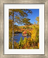 Framed Wyman Lake In Autumn, Maine