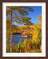 Framed Wyman Lake In Autumn, Maine