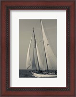 Framed Schooner #22 Sailing, Massachusetts (BW)