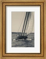 Framed Single Schooner In Cape Ann, Massachusetts (BW)