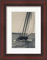 Framed Single Schooner In Cape Ann, Massachusetts (BW)