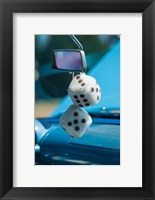 Framed 1950's Fuzzy Dice At An Antique Car Show