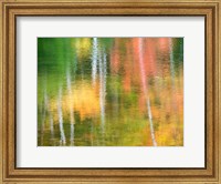 Framed Panned Motion Blur Of An Autumn Woodland Reflection