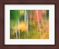Framed Panned Motion Blur Of An Autumn Woodland Reflection
