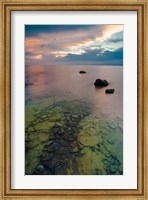 Framed Sunset At Fisherman's Island State Park On Lake Michigan