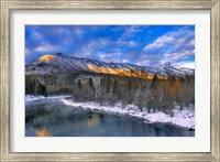 Framed Mcdonald Creek And The Apgar Mountains In Glacier NP