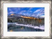 Framed Mcdonald Creek And The Apgar Mountains In Glacier NP