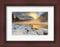 Framed Winter Sunrise Over The Flathead River, Montana