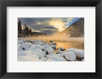 Framed Winter Sunrise Over The Flathead River, Montana