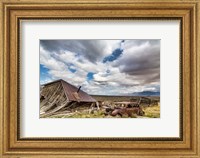 Framed Collapsed Building And Rusted Vintage Car, Nevada