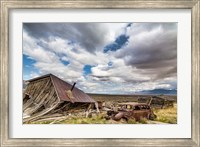 Framed Collapsed Building And Rusted Vintage Car, Nevada