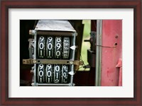 Framed Antique Gas Pump Counting Machine, Tucumcari, New Mexico