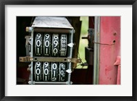 Framed Antique Gas Pump Counting Machine, Tucumcari, New Mexico