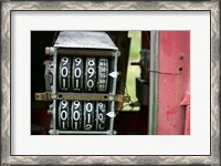 Framed Antique Gas Pump Counting Machine, Tucumcari, New Mexico