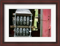 Framed Antique Gas Pump Counting Machine, Tucumcari, New Mexico