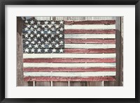 Framed Worn Wooden American Flag, Fire Island, New York