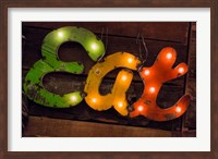 Framed Colorful 'Eat' Antique Sign, New York City, New York