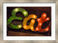 Framed Colorful 'Eat' Antique Sign, New York City, New York