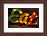 Framed Colorful 'Eat' Antique Sign, New York City, New York