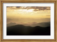 Framed Sunset Mountains Along Blue Ridge Parkway, North Carolina
